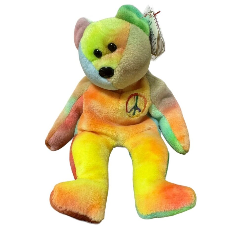 RARE Ty beanie baby peace bear 1996 original collectible Colorful VTG Stuffie